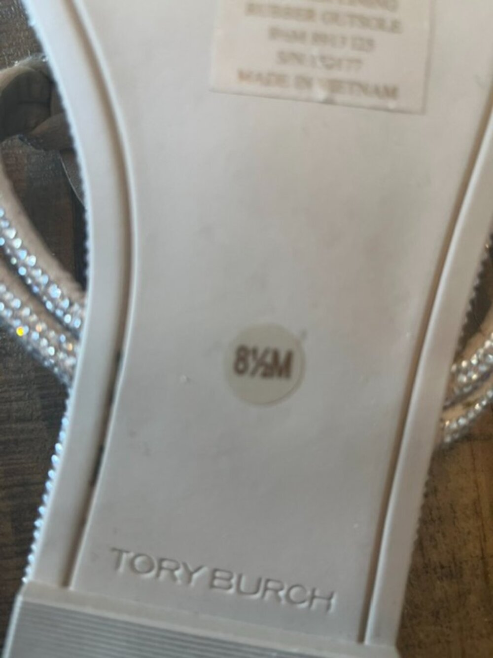 Tory Burch Pave Crystal Knotted Miller Sandals Size 8.5 Dark Clay Retail $300 - Picture 4 of 6
